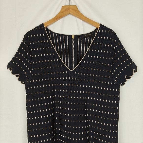 Ted Baker Maciiey Mini Knit Dress Metallic Detail Size 3 Ted 8-10 US - Picture 7 of 13